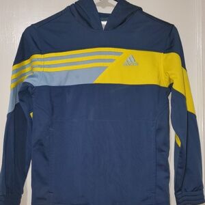 Adidas Navy and Yellow Hoodie